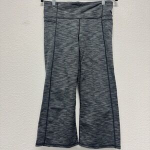 Athleta Energy Power Up Space Dye Gray Capris Medium Yoga Running Walking Gym